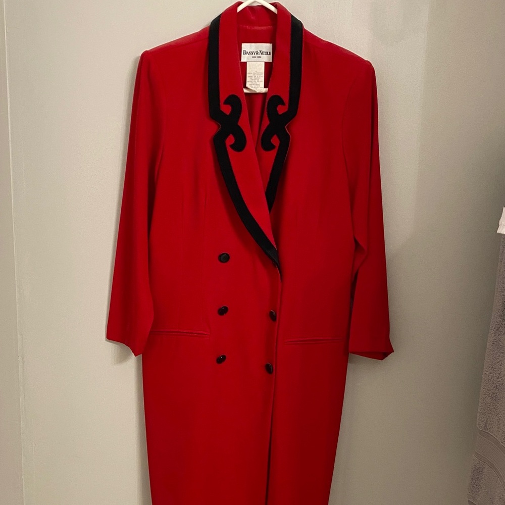 Red Double-Breasted Women's Dress